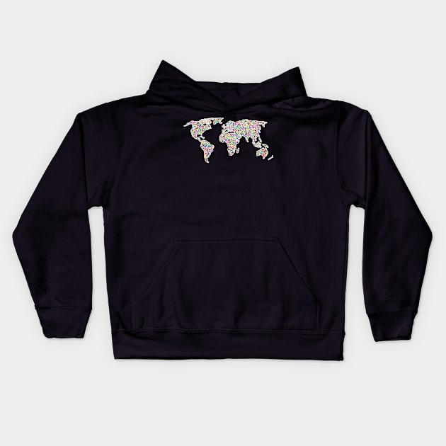 World Map Colorful Countries Kids Hoodie by GBDesigner